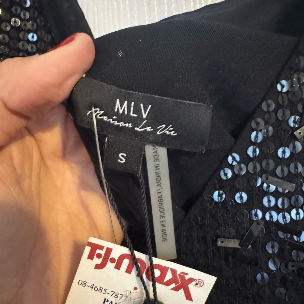 MLV (Madison La Vie) Black Sequin Dress NWT Size Small - Picture 6 of 7